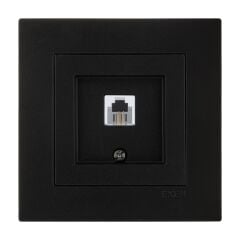 Exen Karell Metalik Siyah Nümeris Telefon Prizi (Rj11 Kablolu) Komple Takim