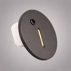 ACK AH07-02591 Sensörlü Merdiven Armatürü Cct Siyah Yuvarlak Dik  Çerçeve