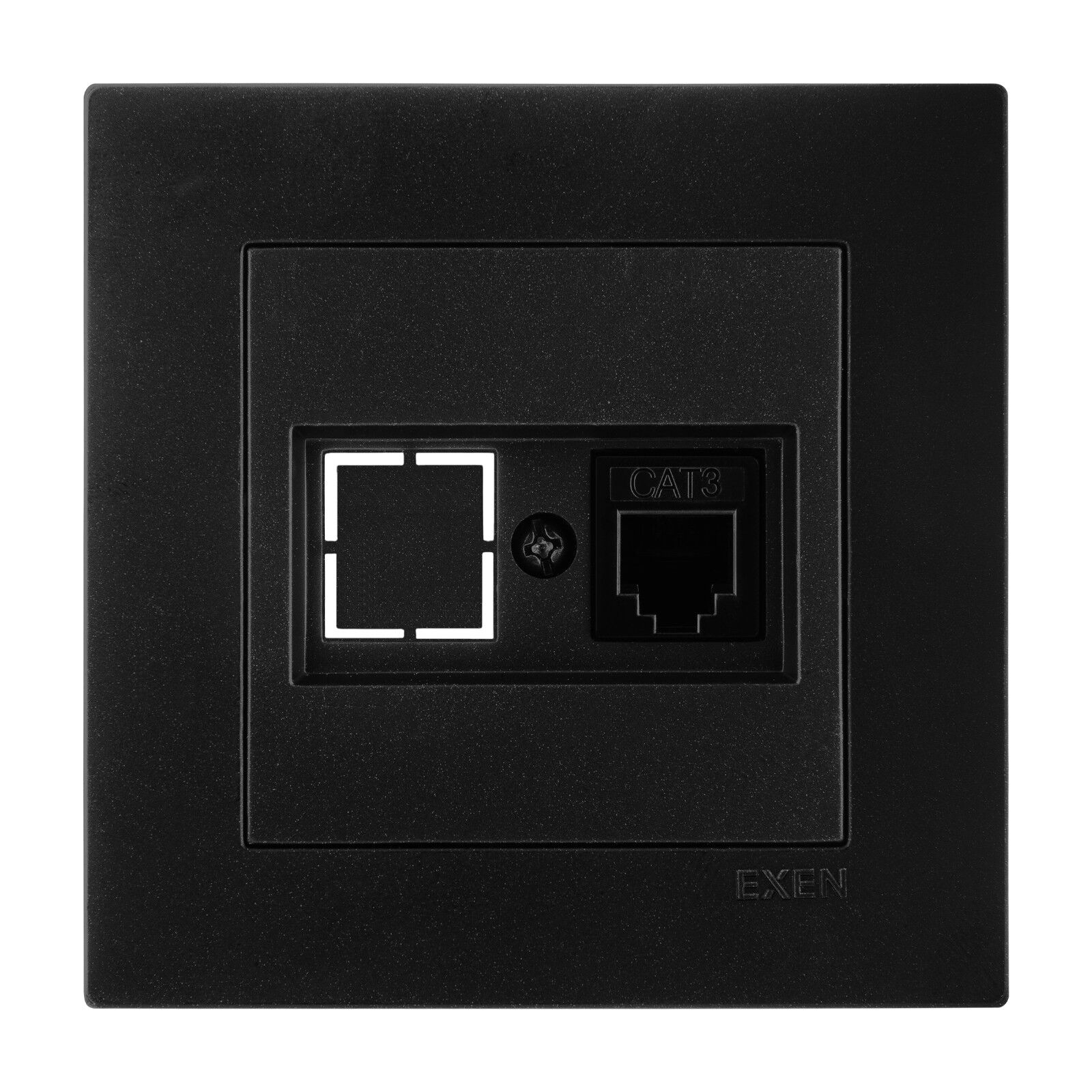 Exen Karell Metalik Siyah Nümeris Telefon Prizi (Cat3 Kablosuz) Komple Takim