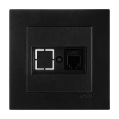 Exen Karell Metalik Siyah Nümeris Telefon Prizi (Cat3 Kablosuz) Komple Takim