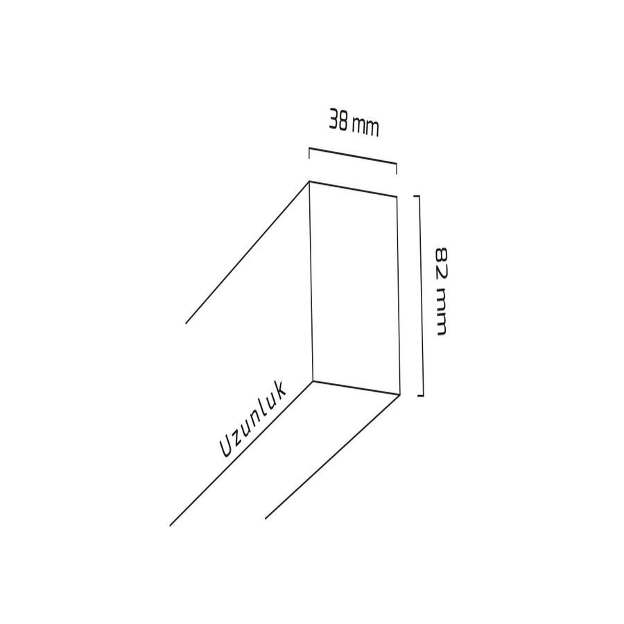 Goya Gy 8030-90 Cm Siyah Kasa 25W 6500K Linear Armatür