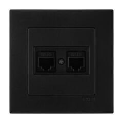 Exen Karell Metalik Siyah Ikili Data Prizi Cat6 Komple Takim