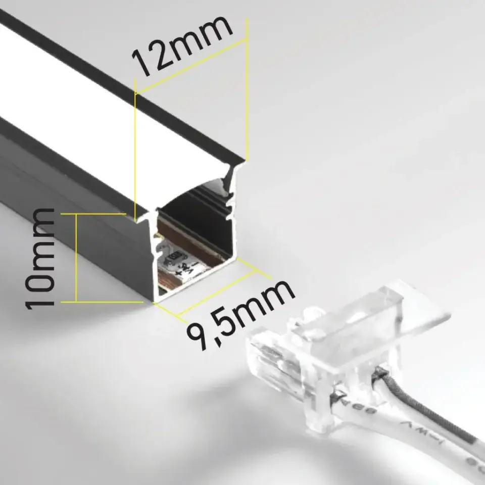 ACK AB01-03233 24V Alüminyum Led Bar 6500K 3Mt 128Led/Mt 8Watt/Mt 10Mmx9,5Mmx12Mm