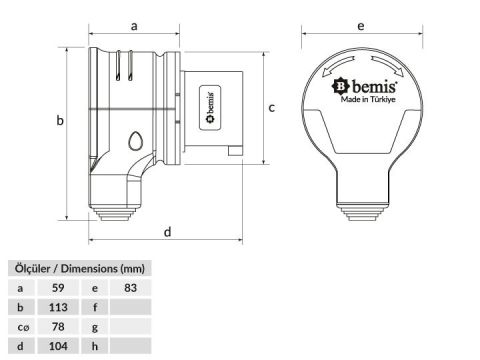 Bemis  5/32A. 90° Eğik Döner Fiş IP44 BC1-3505-2130