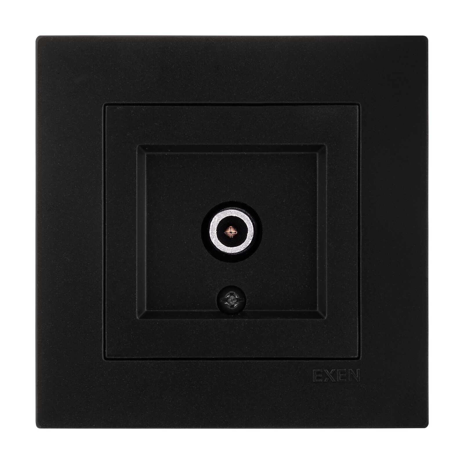 Exen Karell Metalik Siyah Tv Priz Ekranli Sonlu Komple Takim