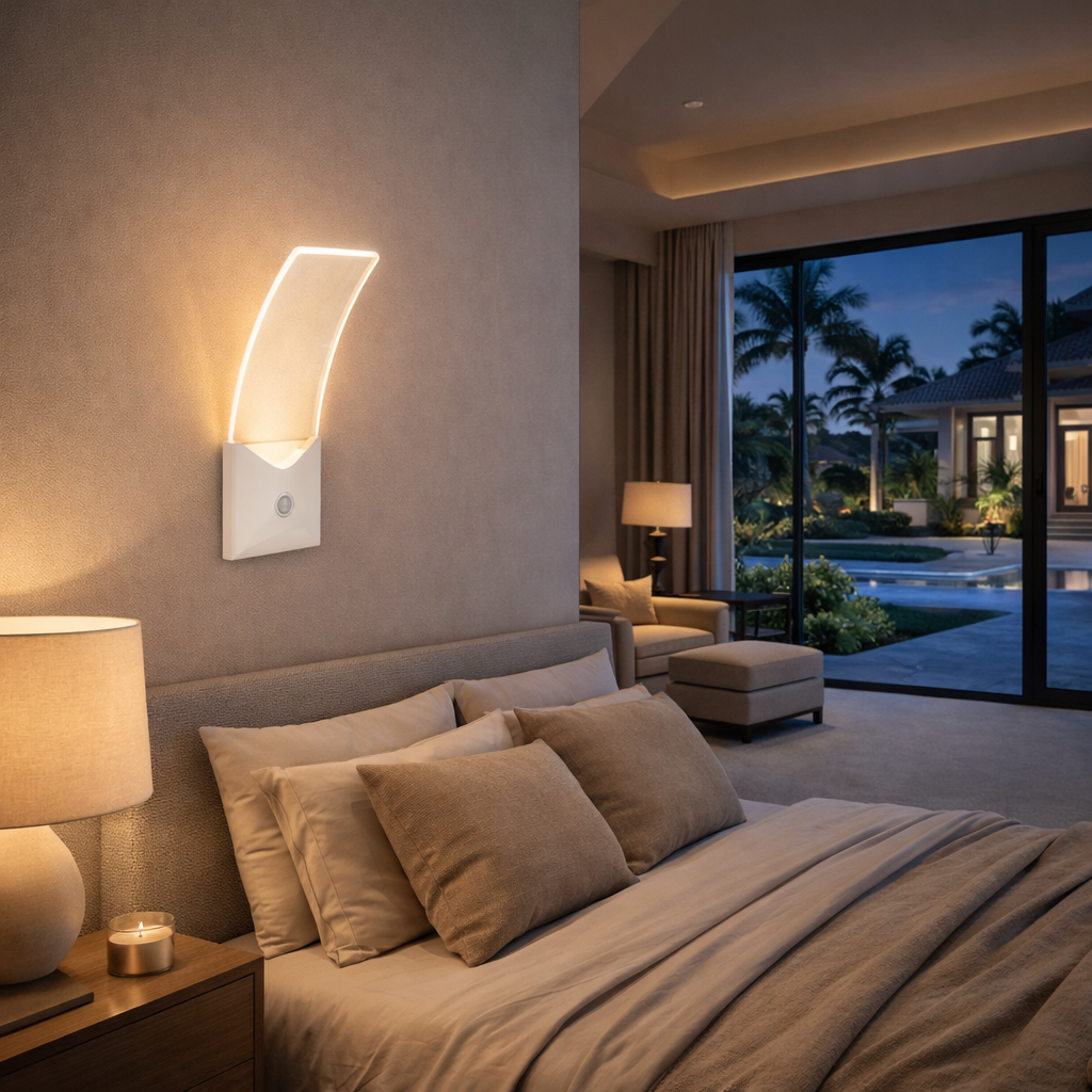 ACK AH15-00800 Seffaf Beyaz Sensörlü Duvar Apligi 8W Ip65 3000K