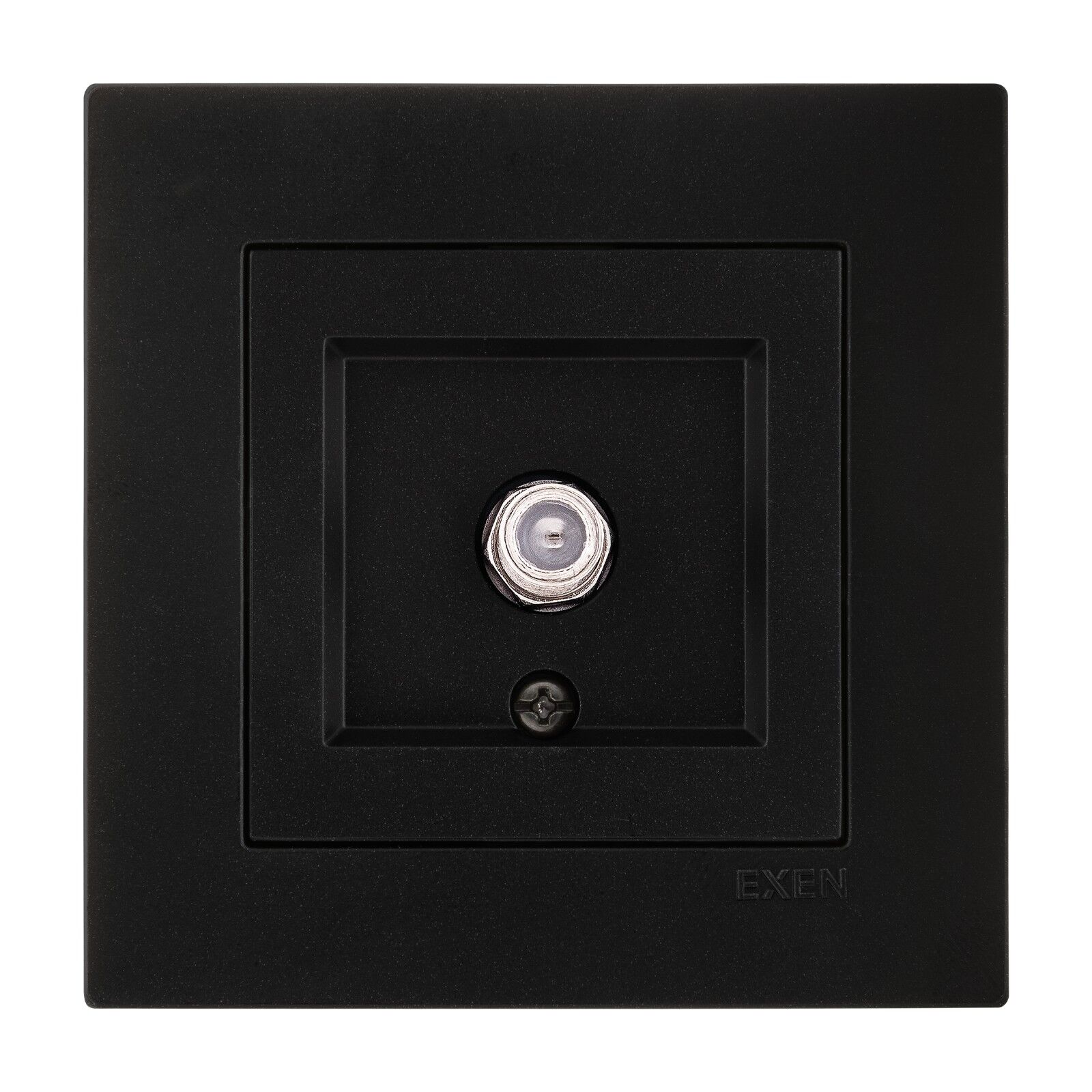 Exen Karell Metalik Siyah Uydu Prizi (F Konnektör) Komple Takim