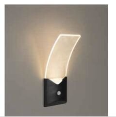 ACK AH15-00801 Seffaf Siyah Sensörlü Duvar Apligi 8W Ip65 3000K
