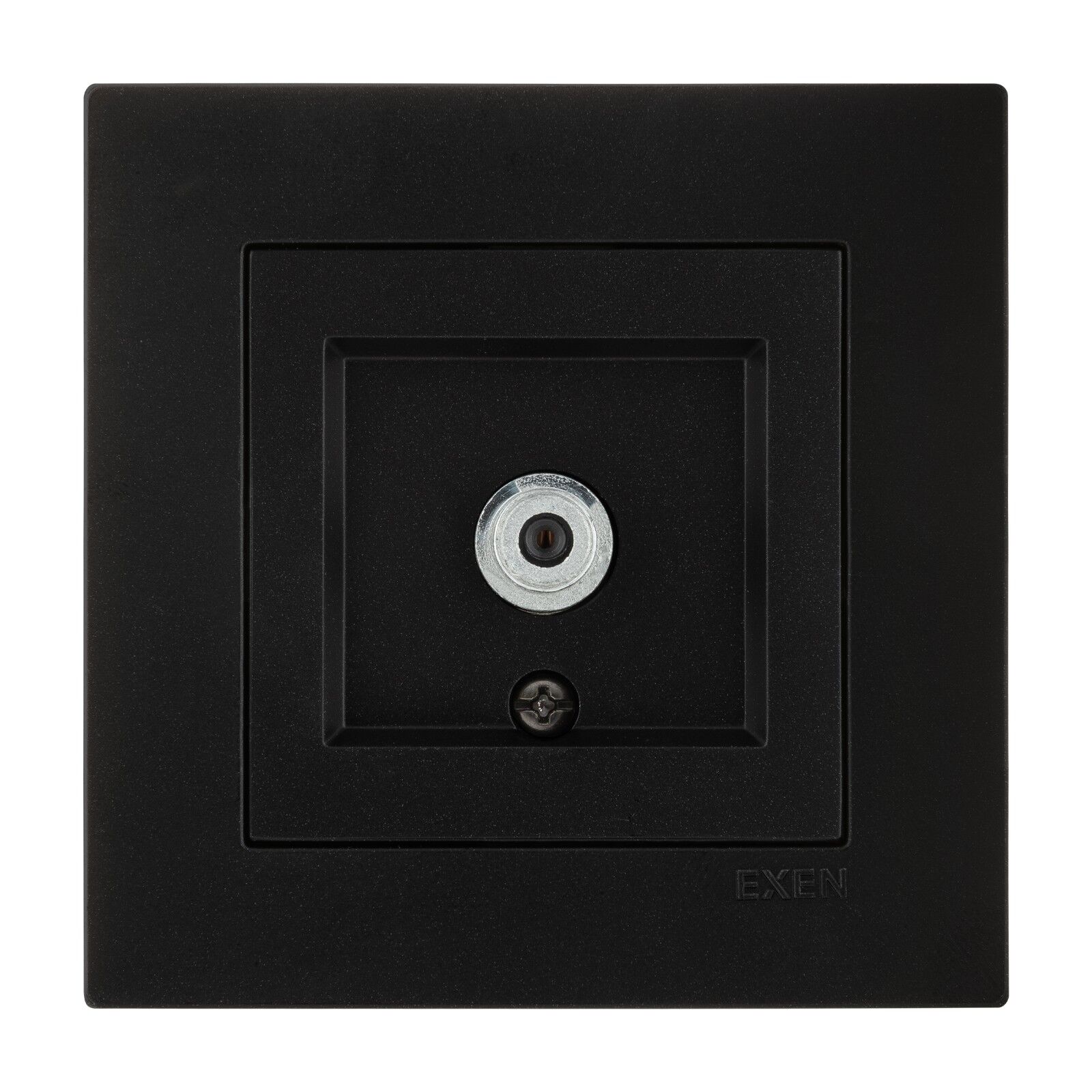 Exen Karell Metalik Siyah Uydu Prizi Ekranli (F Konnektör) Komple Takim