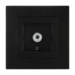 Exen Karell Metalik Siyah Uydu Prizi Ekranli (F Konnektör) Komple Takim