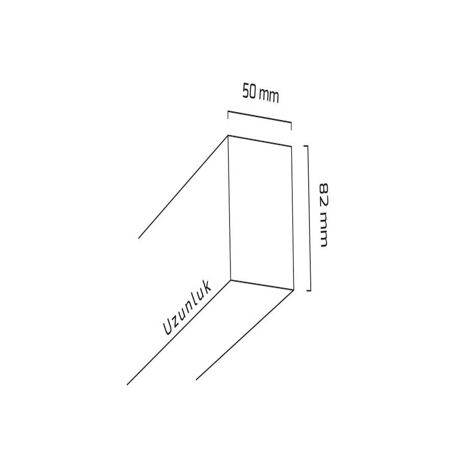 Goya Gy 8031-90 Cm Siyah Kasa 25W 4000K Linear Armatür