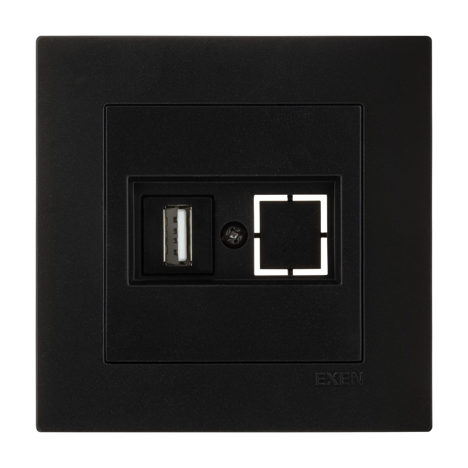 Exen Karell Metalik Siyah Usb Prizi Jakli (Sarj Edemez) Komple Takim