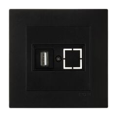 Exen Karell Metalik Siyah Usb Prizi Jakli (Sarj Edemez) Komple Takim