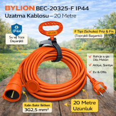 BYLION BEC-20325-F IP44 F TYPE (SCHUKO) 3G2,5 20M TURUNCU KABLO