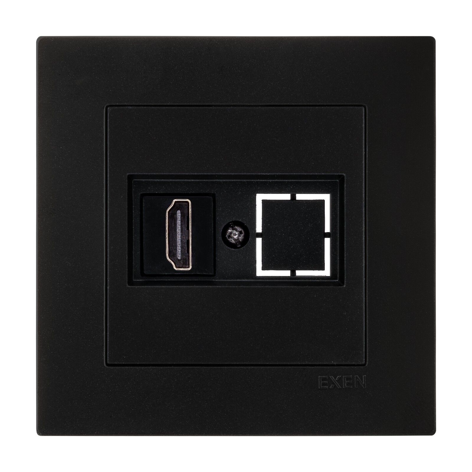 Exen Karell Metalik Siyah Hdmi Priz Jakli Komple Takim