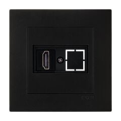 Exen Karell Metalik Siyah Hdmi Priz Jakli Komple Takim