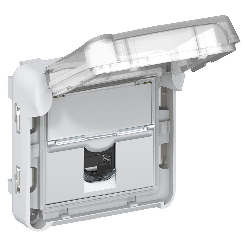 Legrand  Plexo IP55-IK 07 korumalı RJ45 Cat6 UTP priz, gri/beyaz LEG-069561