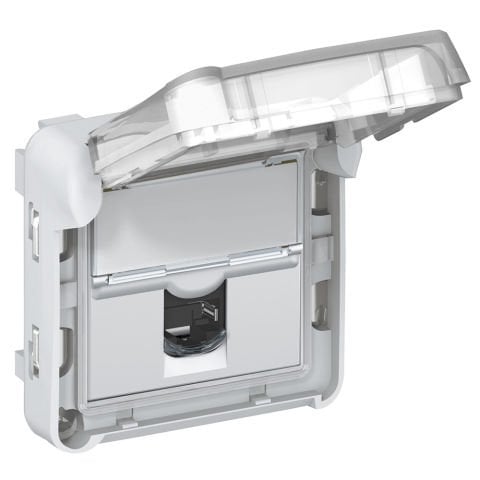 Legrand  Plexo IP55-IK 07 korumalı RJ45 Cat6 UTP priz, gri/beyaz LEG-069561