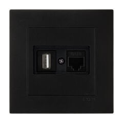 Exen Karell Metalik Siyah Data+Usb Prizi Jakli (Sarj Edemez) Komple Takim