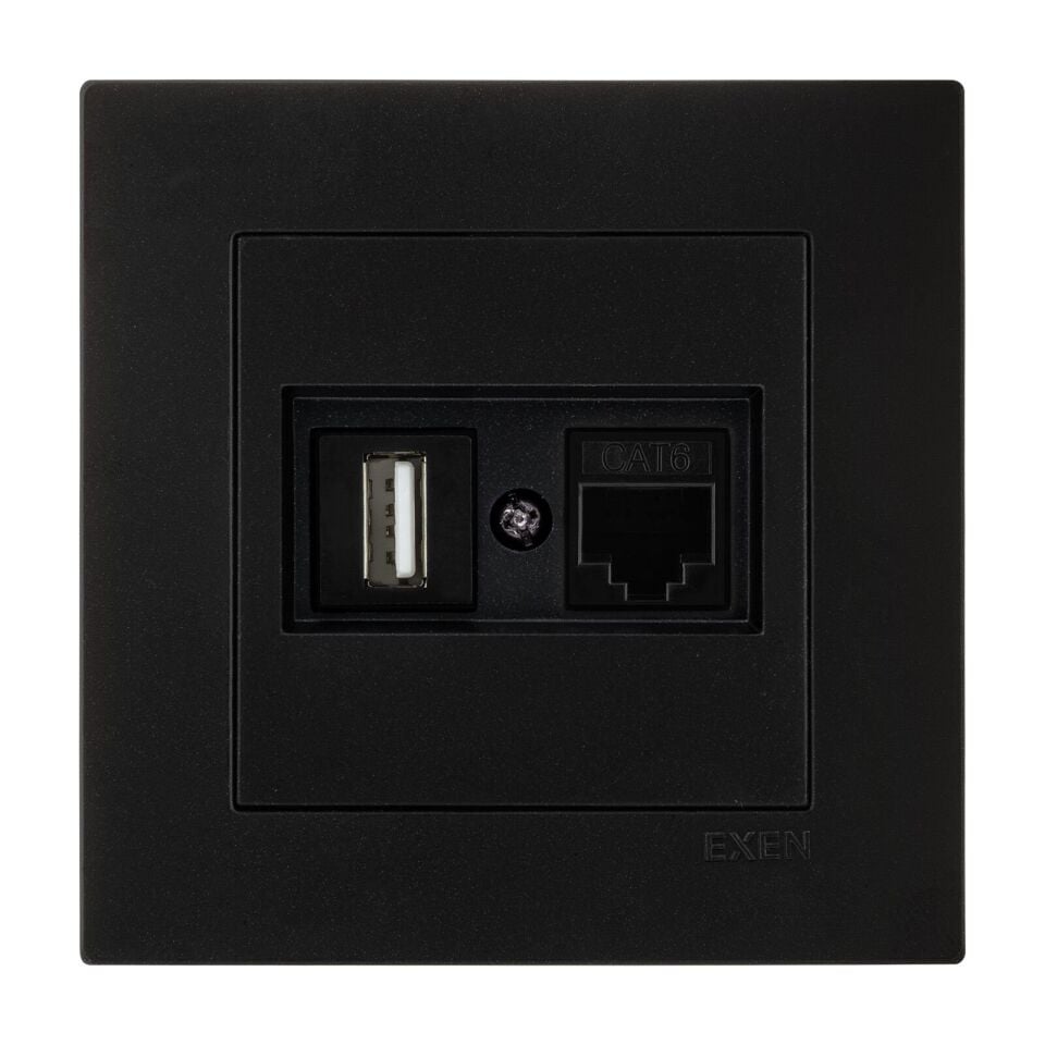 Exen Karell Metalik Siyah Data+Usb Prizi Jakli (Sarj Edemez) Komple Takim