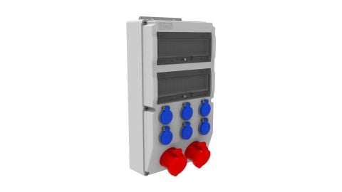 Bemis  4/32A. 380V. 2 Ad. - 1/16A. 220V. 6 Ad. P.P. Ön IP44 BD8-2228-6020