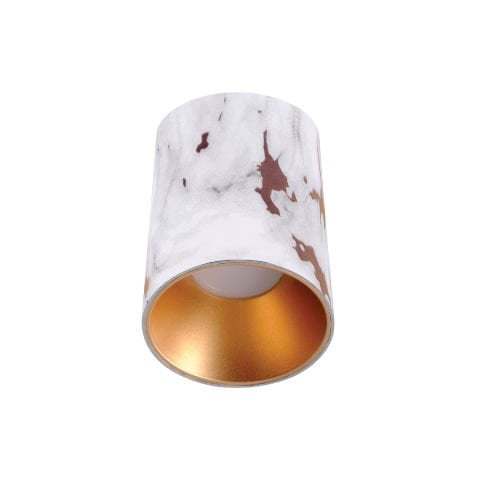 ACK Sıvaüstü Dekoratif Armatür Ø80Mmx110Mm Parlak Gül Reflektör Gold Mermer Kasa AH12-08573