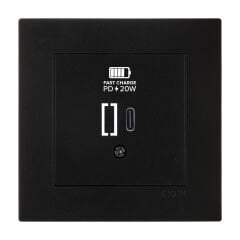 Exen Karell Metalik Siyah Usb Sarj Prizi Type-C  Komple Takim