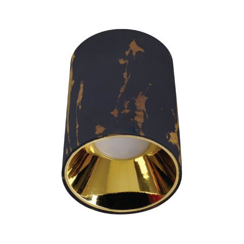 ACK Sıvaüstü Dekoratif Armatür Ø80Mmx110Mm Parlak Gül Reflektör Siyah Mermer Kasa AH12-08574