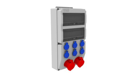 Bemis  5/32A. 380V. 2 Ad. - 1/16A. 220V. 6 Ad. P.P. Ön IP44 BD8-2234-6020