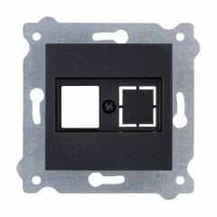 Exen Metalik Siyah Modül+Kapak  Data Priz Jaksiz