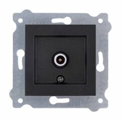 Exen Metalik Siyah Modül+Kapak  Tv Priz Ekranli Sonlu