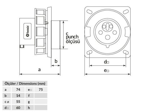 Bemis  5/32A. Enversör Makine Fişi IP67 BC1-3505-7070