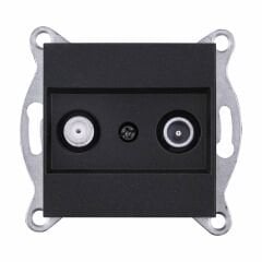 Exen Metalik Siyah Modül+Kapak  Tv-Sat Prizi Sonlu