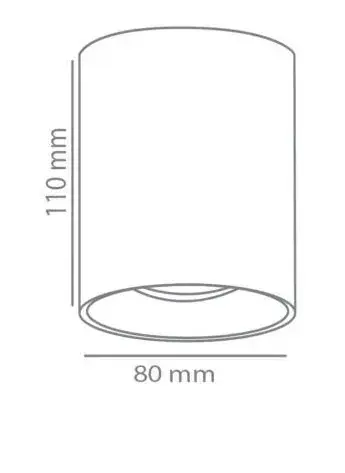 ACK Sıvaüstü Dekoratif Armatür Ø80Mmx110Mm Mat Gül Reflektör Bakır Kasa AH12-08597