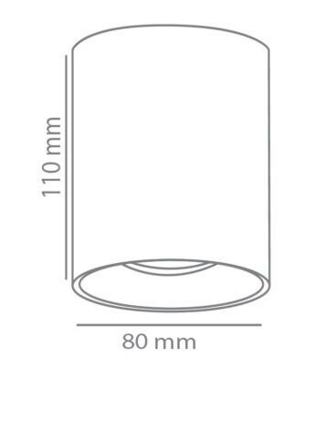 ACK Sıvaüstü Dekoratif Armatür Ø80Mmx110Mm Mat Gül Reflektör Bakır Kasa AH12-08597