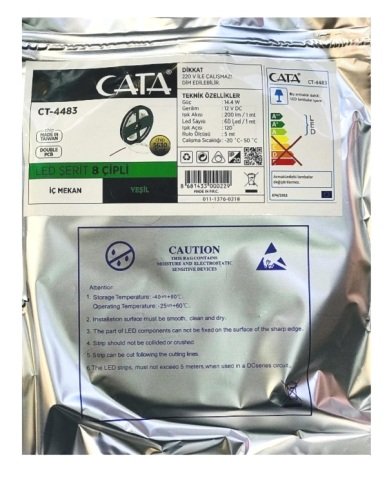 Cata Şerit Led 10 Çipli Yeşil Işık CT-4483