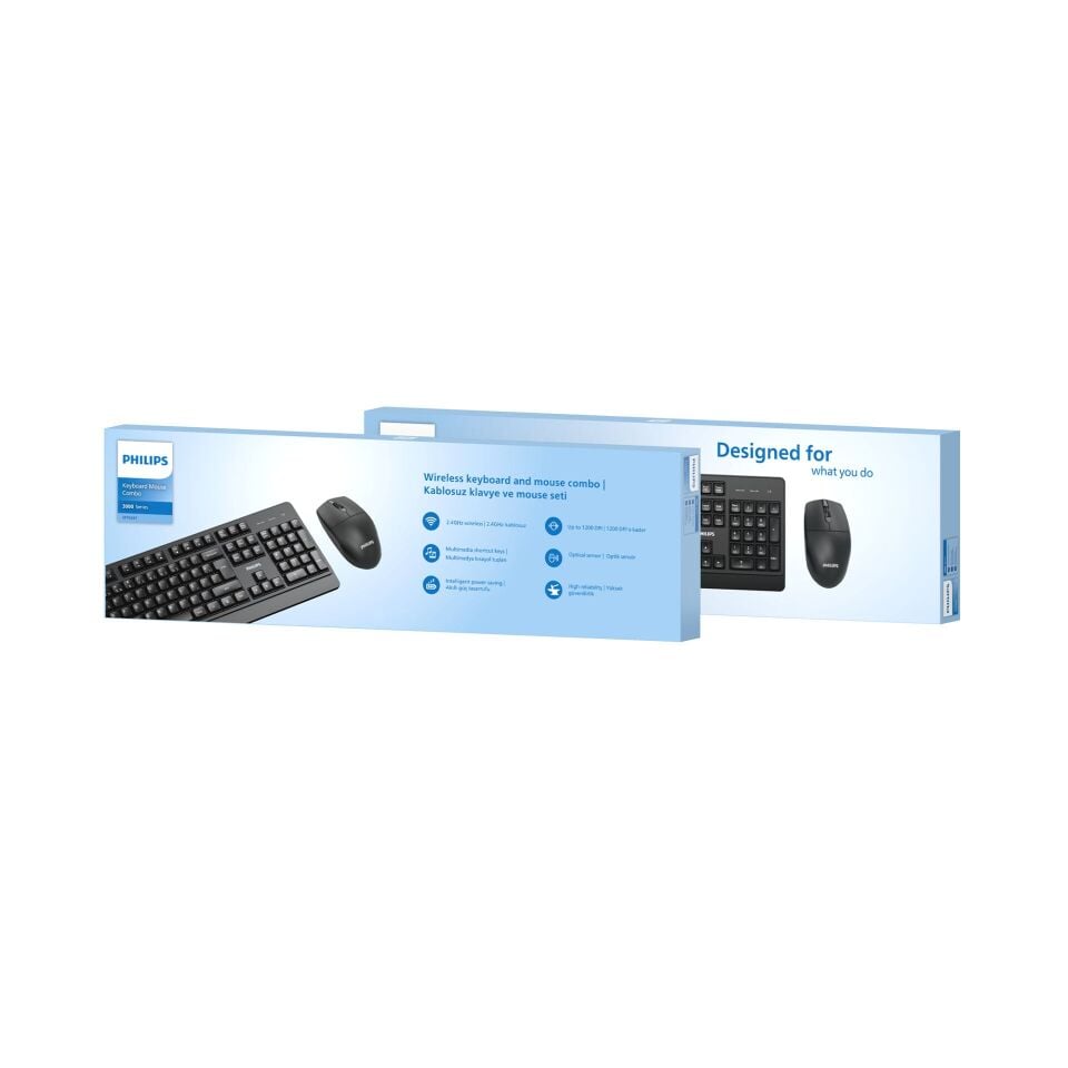 Philips Spt6347B Kablosuz Klavye Mouse Seti Siyah