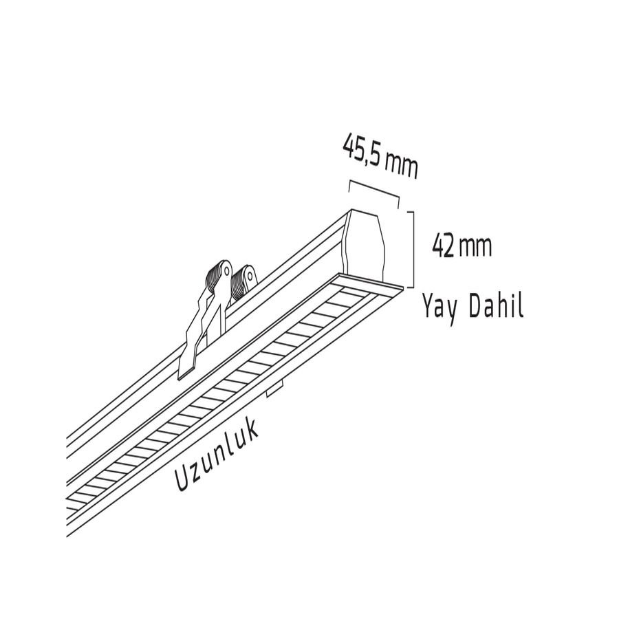 Goya Gy 8028-30 Cm Siyah Kasa 15W 48° 3000K Linear Armatür