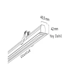 Goya Gy 8028-30 Cm Siyah Kasa 15W 48° 3000K Linear Armatür