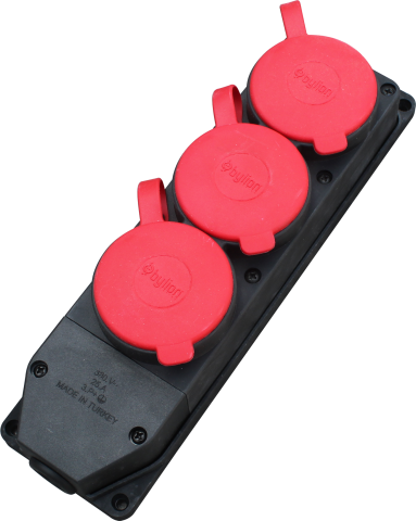 Bylion Kauçuk Üçlü Grup Priz 3X25 Trifaze - 3Kmpt