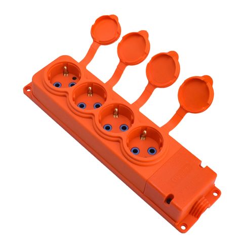 Bylion Kauçuk Dörtlü Grup Priz Turuncu - 4Kmp-O