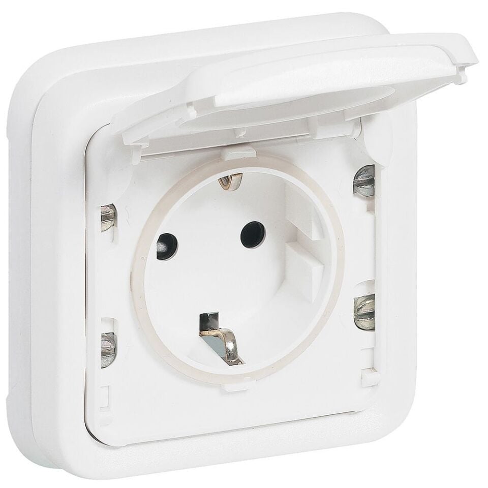 Legrand  Plexo IP55  sıva altı antimikrobiyel topraklı ve kapaklı priz, komple ürün,beyaz LEG-070772