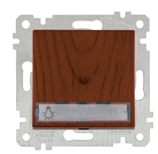 Mutlusan Rita Mek Tuş Işıklı Etik. Çağırma  220V  Klipsli  Ceviz - 2200 419 0157