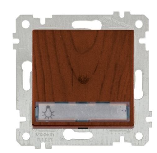 Mutlusan Rita Mek Tuş Işıklı Etik. Çağırma  220V  Klipsli  Ceviz - 2200 419 0157