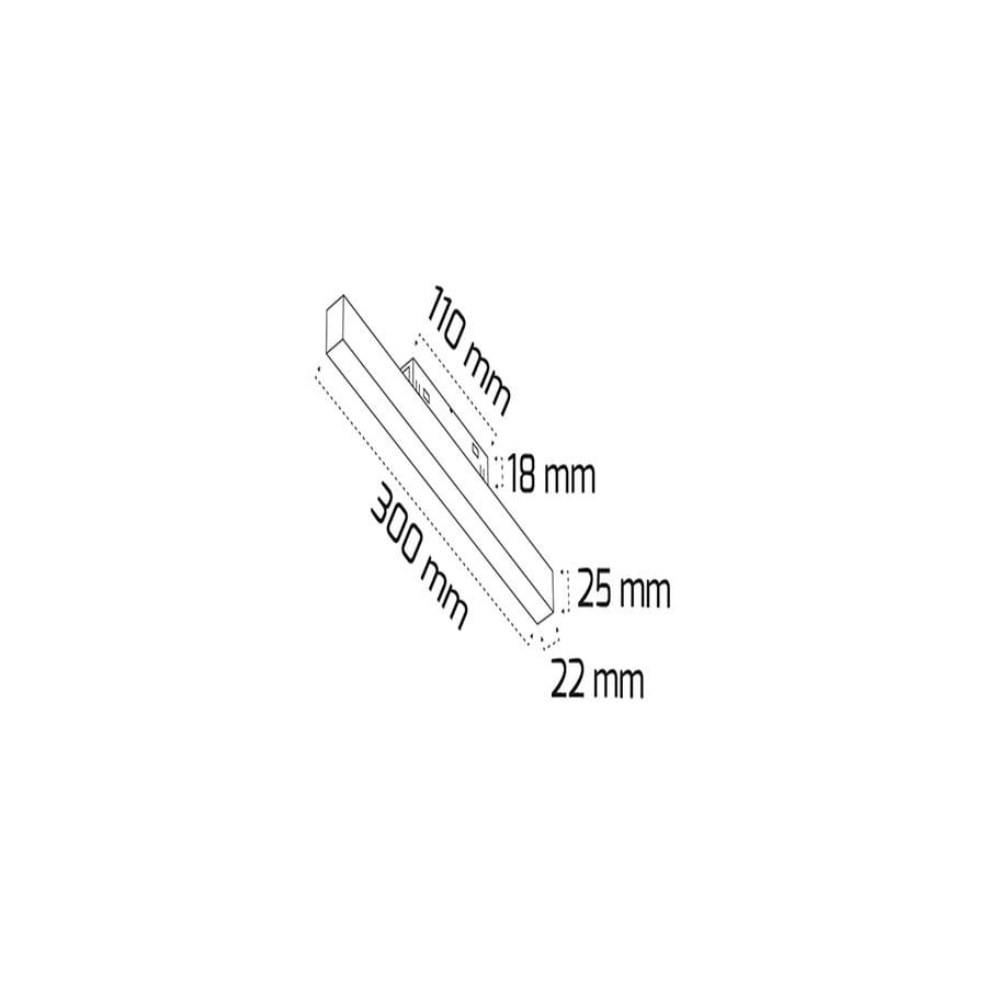 Goya Gy 2050-30 Siyah Kasa 12W 3000K Sg Magnet Linear Armatür