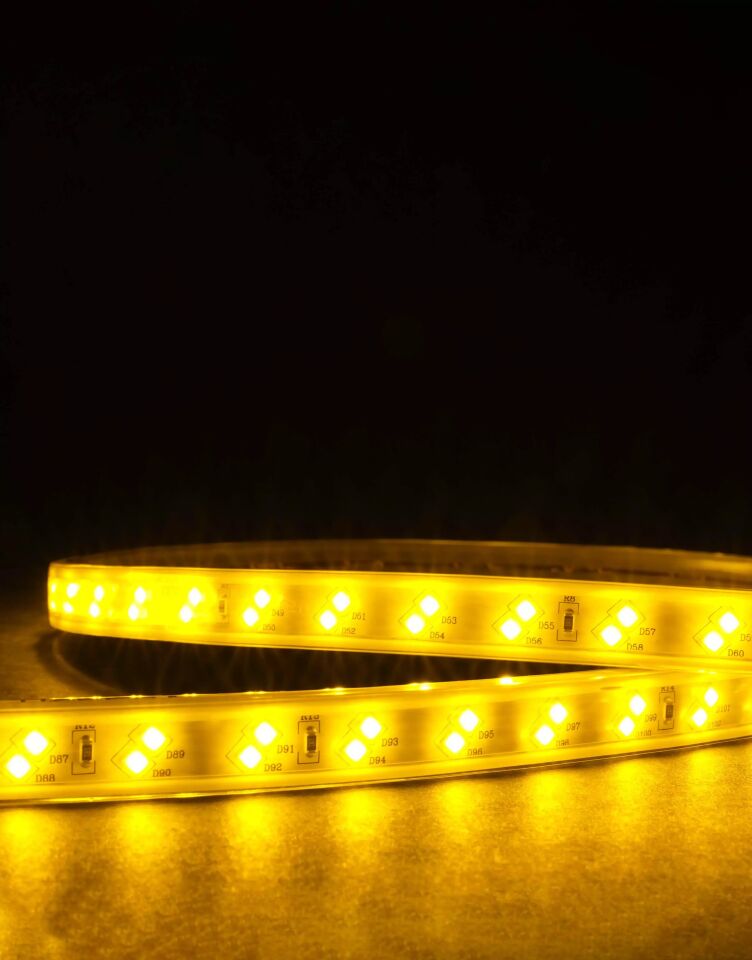 Ack 2835-120Led/1M-8.5W, 220V, Amber 360Lm, Ip54, Led Serit 14Mmx6Mm