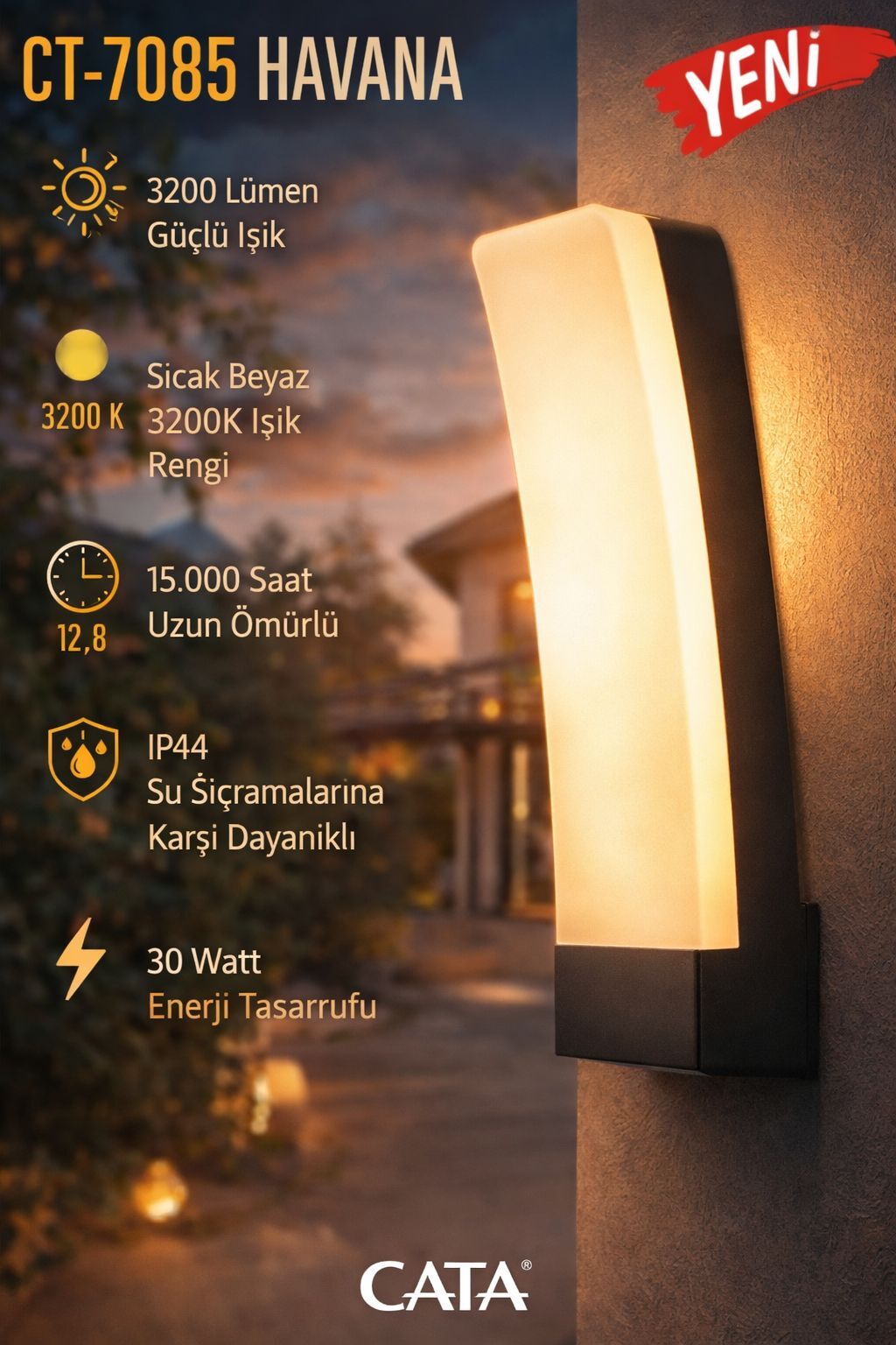 CATA CT-7085 Havana Led Aplik 30w Gunisigi