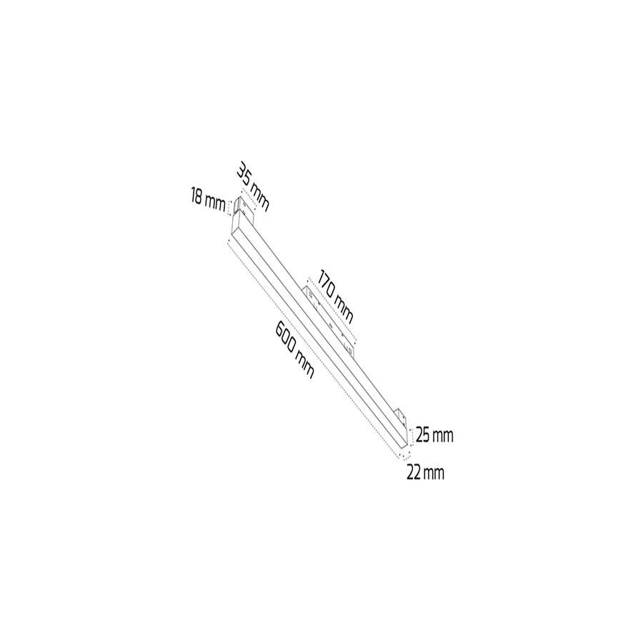 Goya Gy 2050-60 Siyah Kasa 20W 3000K Sg Magnet Linear Armatür