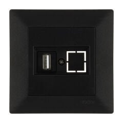 Exen Odak Metalik Siyah Usb Prizi Jakli (Sarj Edemez) Komple Takim