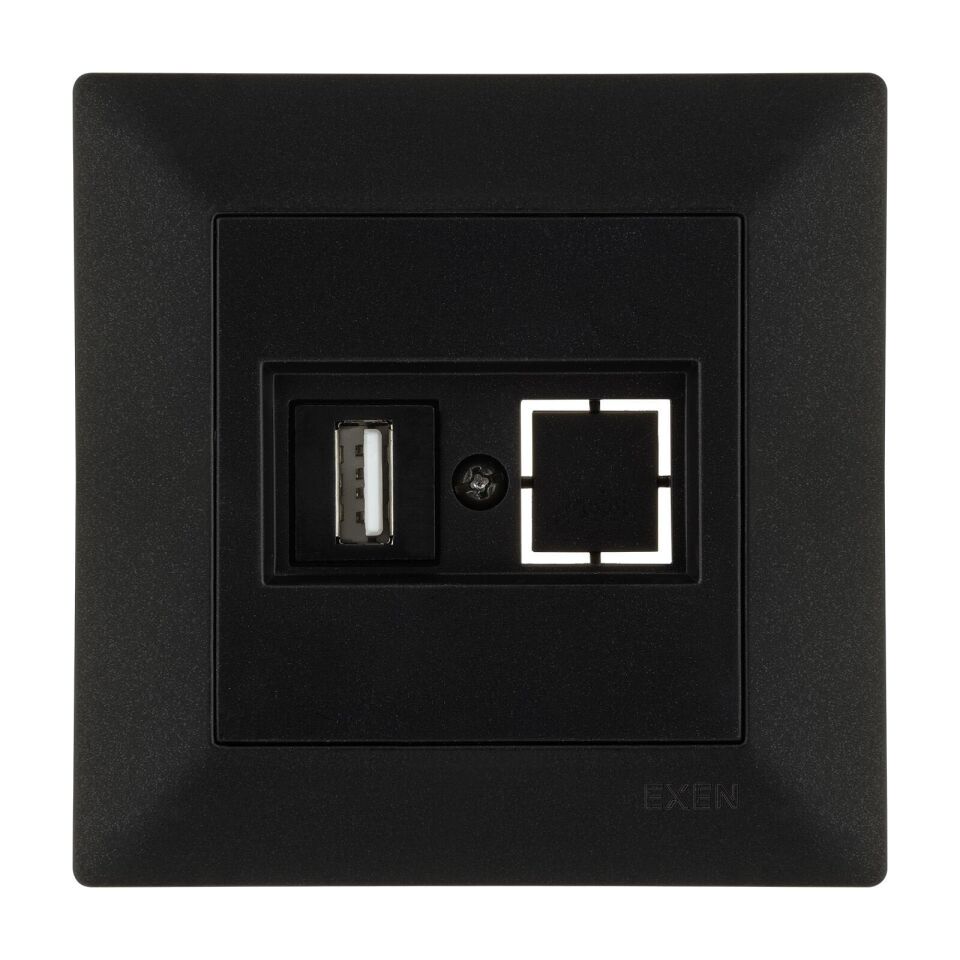 Exen Odak Metalik Siyah Usb Prizi Jakli (Sarj Edemez) Komple Takim